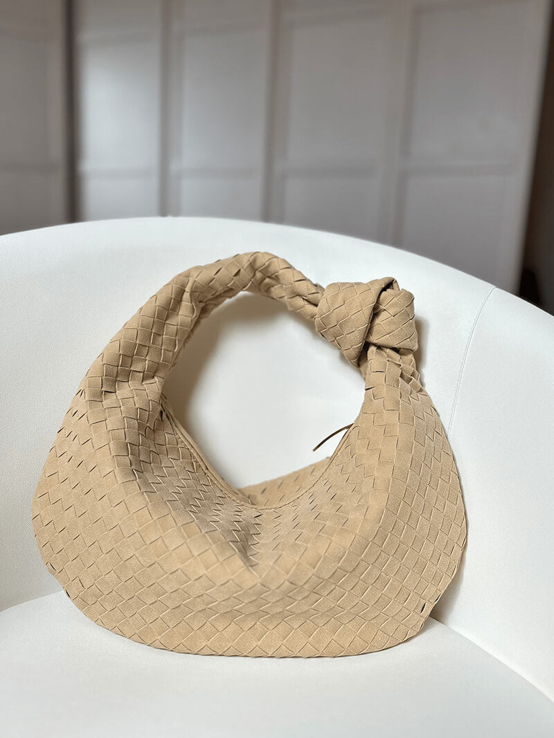 Gevlochten Hobo-Tas met Knoopdetail Stijlvol Zwart