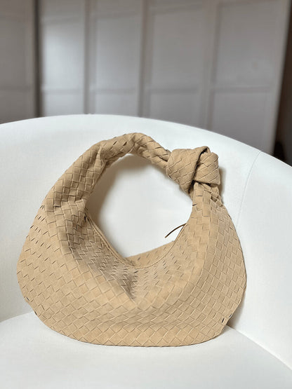 Gevlochten Hobo-Tas met Knoopdetail Stijlvol Zwart