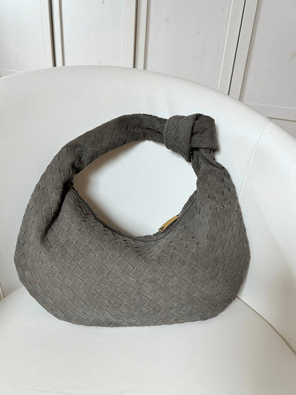 Gevlochten Hobo-Tas met Knoopdetail Stijlvol Zwart