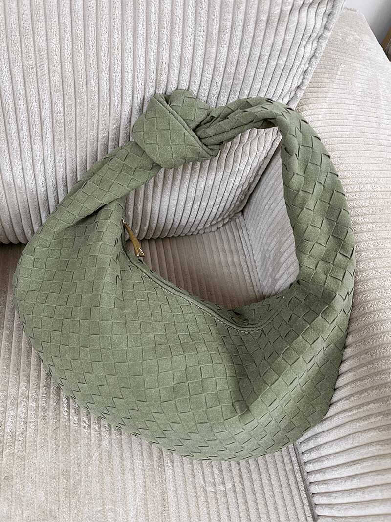 Gevlochten Hobo-Tas met Knoopdetail Stijlvol Zwart
