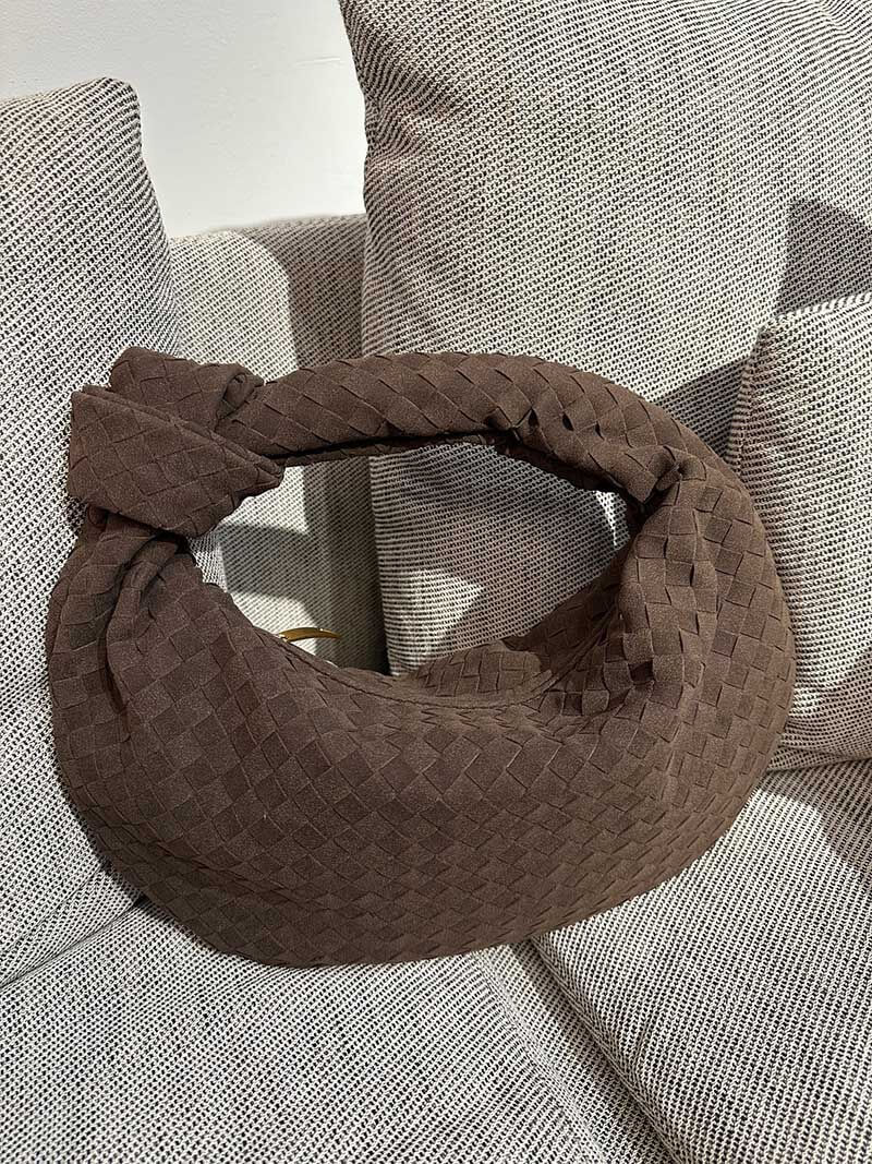 Gevlochten Hobo-Tas met Knoopdetail Stijlvol Zwart