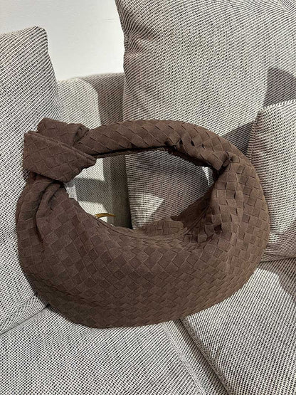 Gevlochten Hobo-Tas met Knoopdetail Stijlvol Zwart