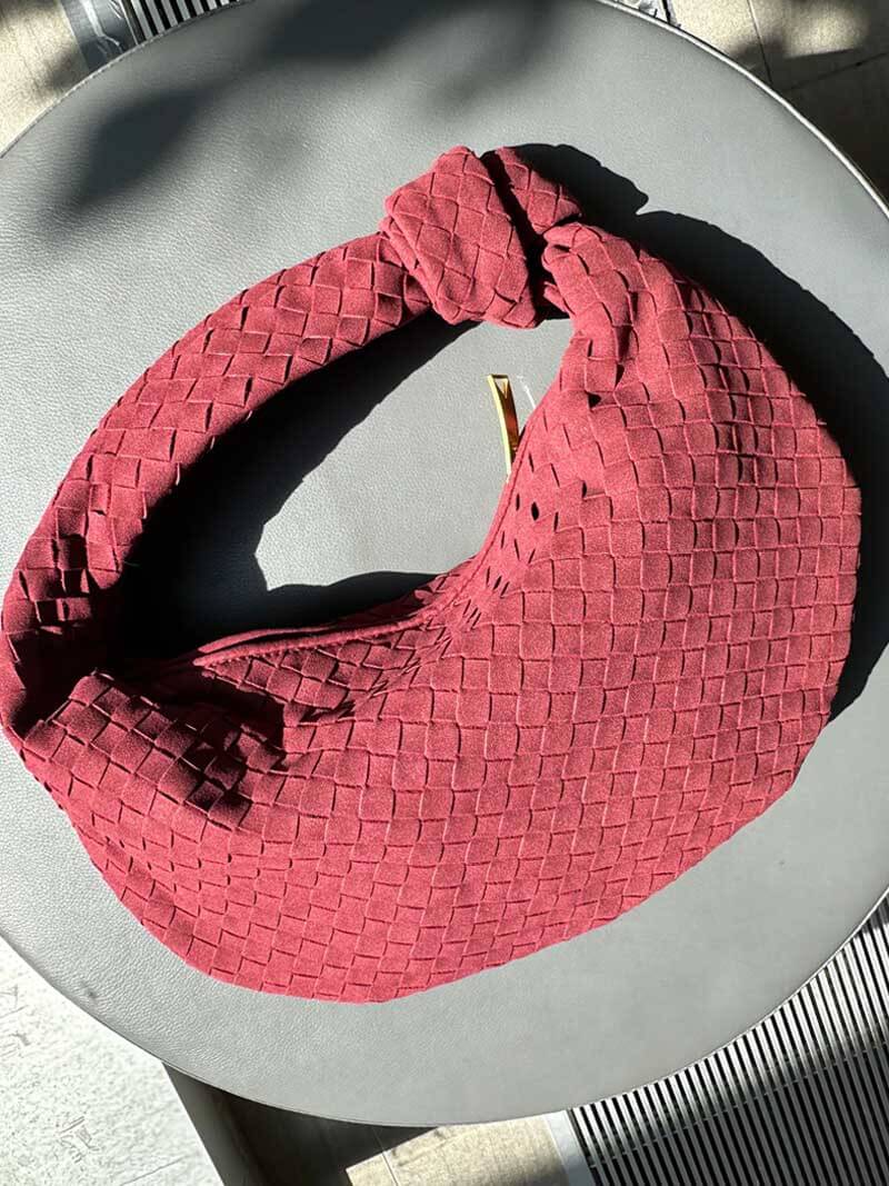 Gevlochten Hobo-Tas met Knoopdetail Stijlvol Zwart