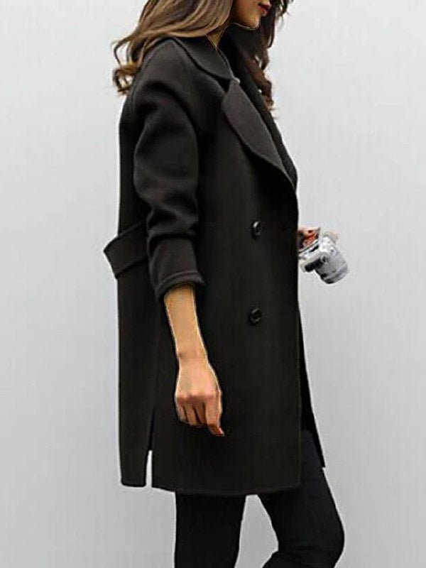 Dames Trenchcoat Zwart Klassiek Getailleerd