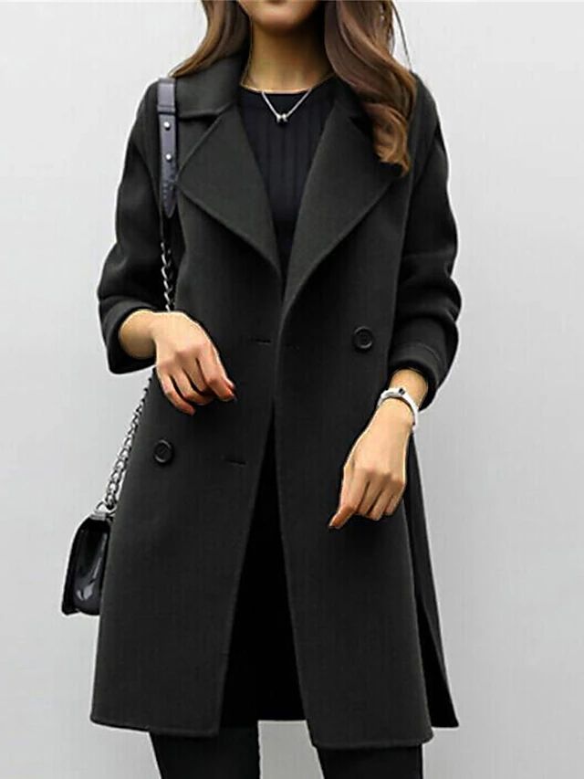 Dames Trenchcoat Zwart Klassiek Getailleerd
