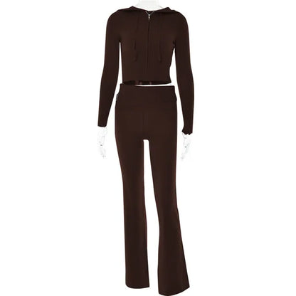 Zachte Lounge Set met Hoodie en Wijde Broek van Stretch Stof