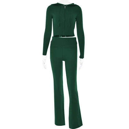 Zachte Lounge Set met Hoodie en Wijde Broek van Stretch Stof