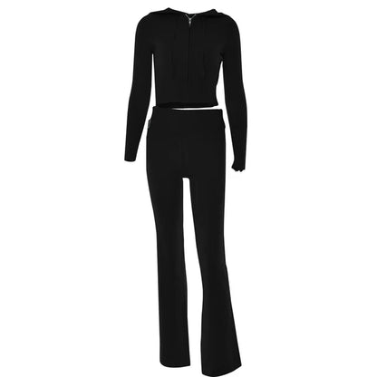 Zachte Lounge Set met Hoodie en Wijde Broek van Stretch Stof