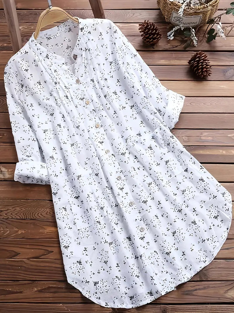 Sophia | Elegante camicetta estiva con scollo a V e motivo floreale