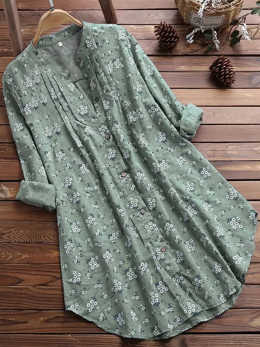 Sophia | Elegante zomerblouse met V-hals en bloemenpatroon