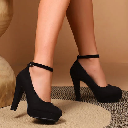 Sophie Dames Hakken | Elegante Zwarte Pumps met Plateauzool 2