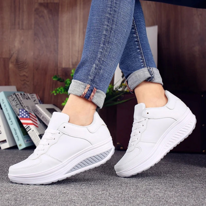 Dames Orthopedische Sneakers Zwart Leer Comfortabel