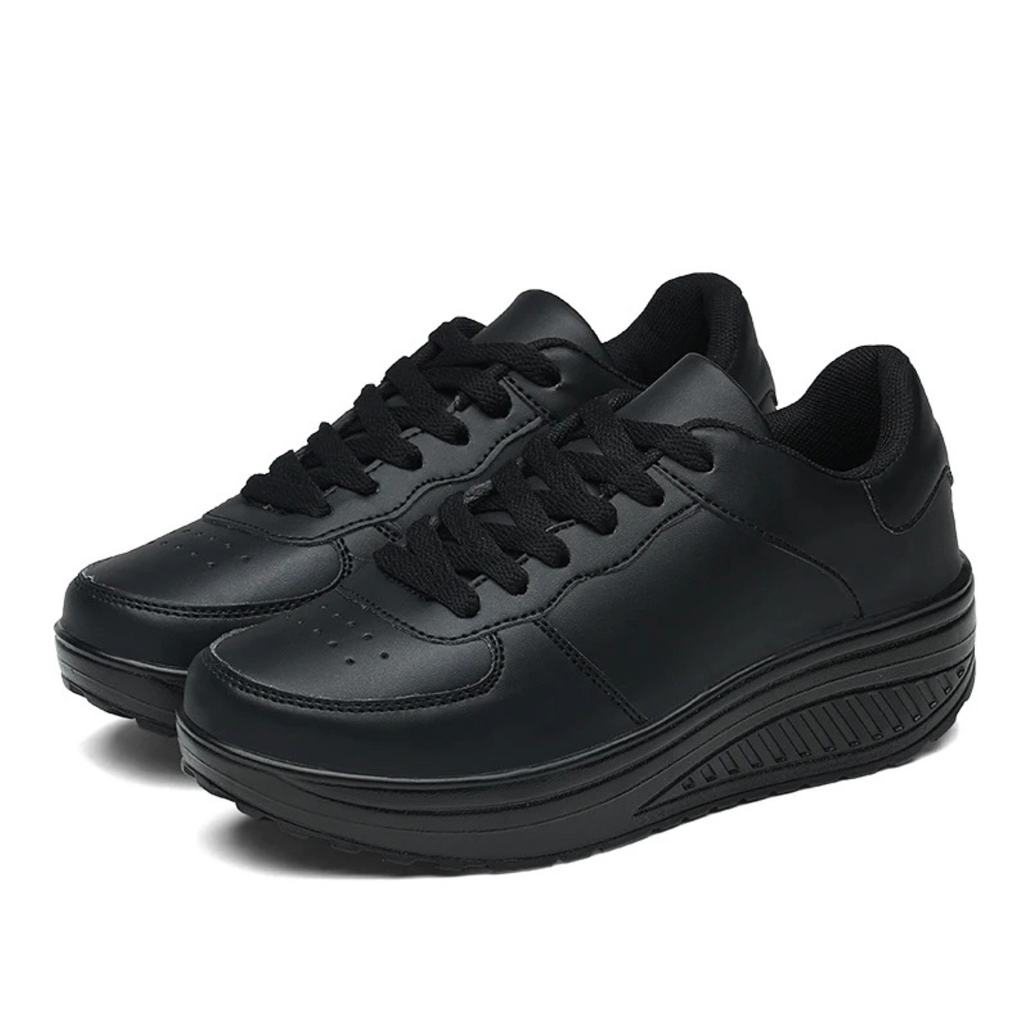 Dames Orthopedische Sneakers Zwart Leer Comfortabel - Mode Vibes