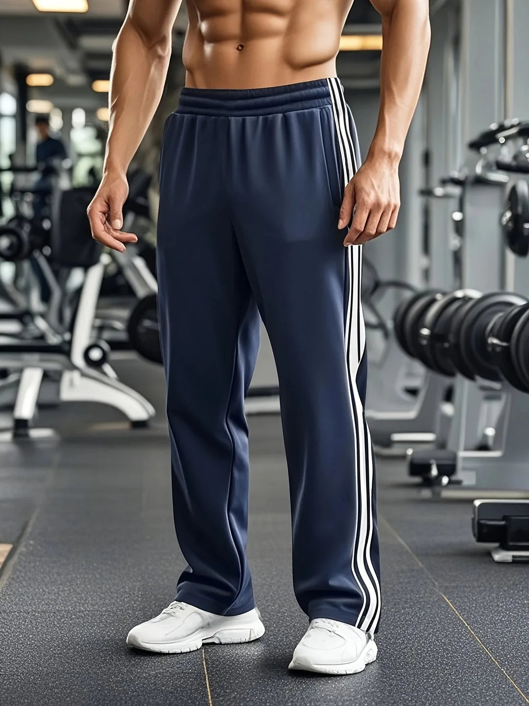 Sportbroek Elastisch met Zijstrepen en Comfortabele Pasvorm - Mode Vibes