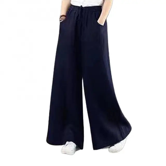 BlissWear Vrouwen Nieuwe Wijde Pijpen Broek