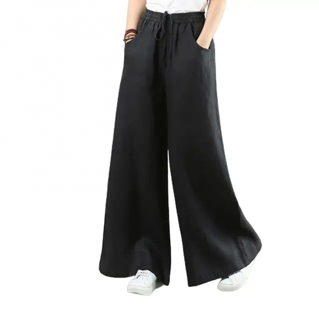 BlissWear Vrouwen Nieuwe Wijde Pijpen Broek