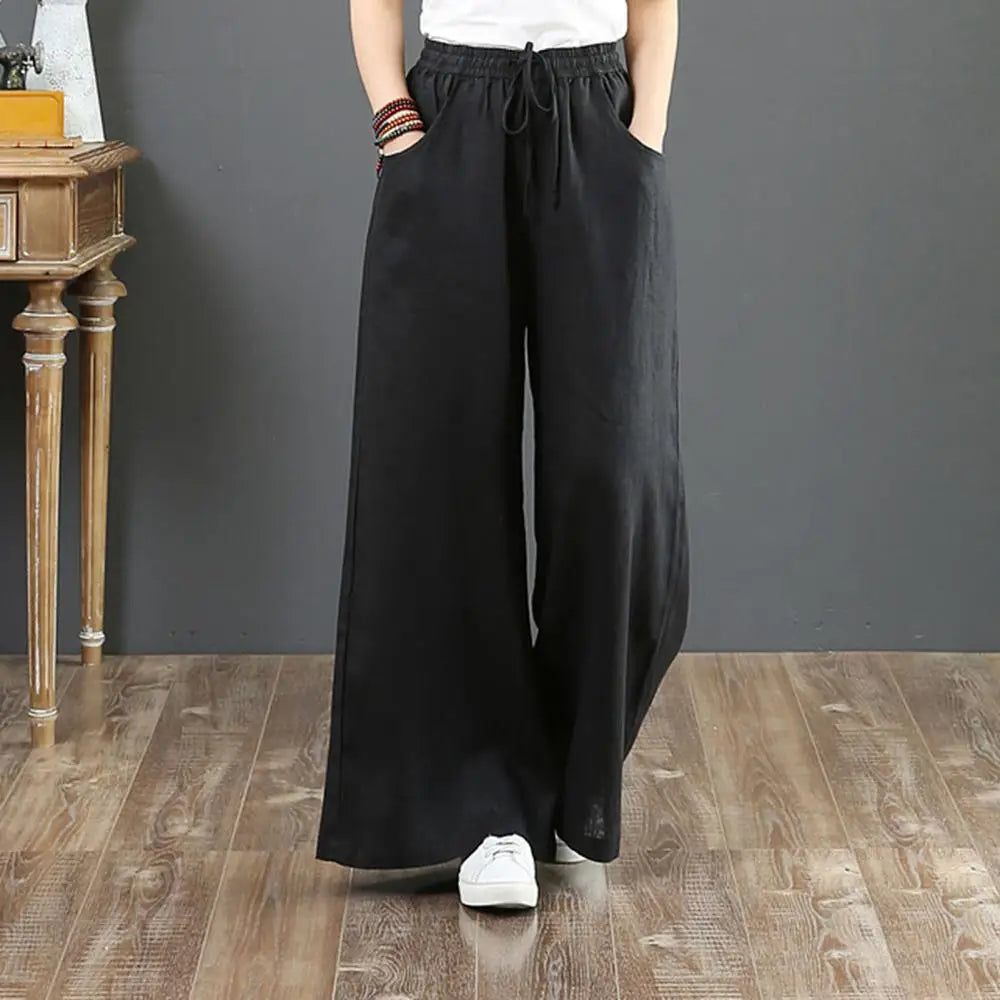 BlissWear Vrouwen Nieuwe Wijde Pijpen Broek