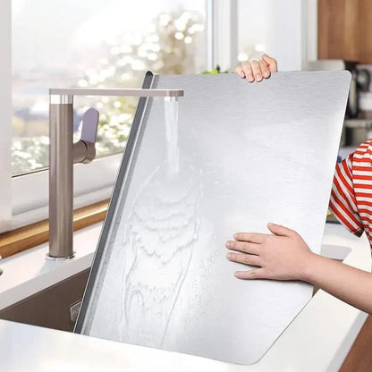 Roestvrijstalen Snijplank met Antislip en Opstaande Rand - Mode Vibes