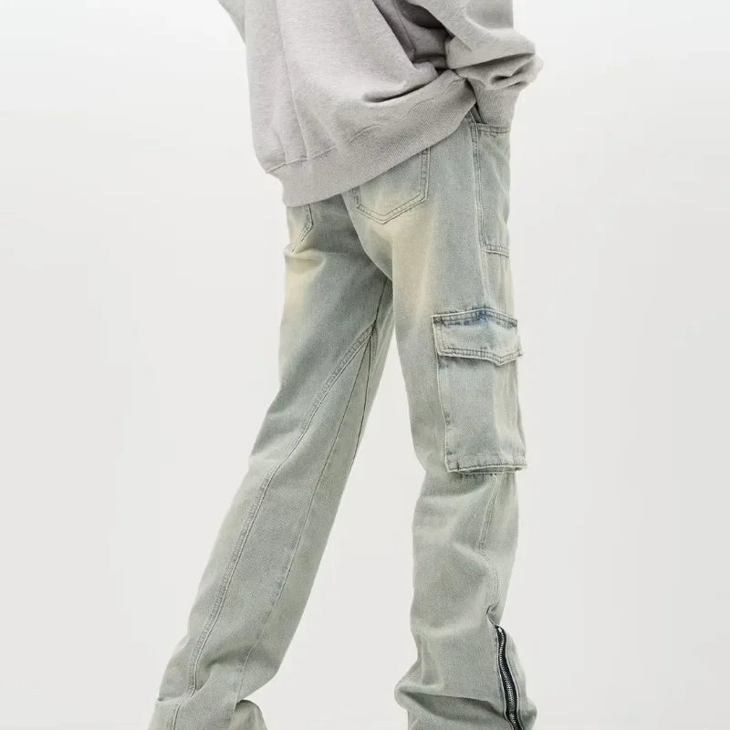 Stefan | Jeans larghi con cerniere laterali