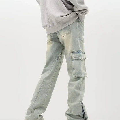 Stefan | Jeans larghi con cerniere laterali