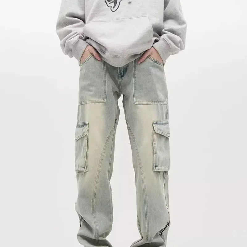 Stefan | Jeans larghi con cerniere laterali