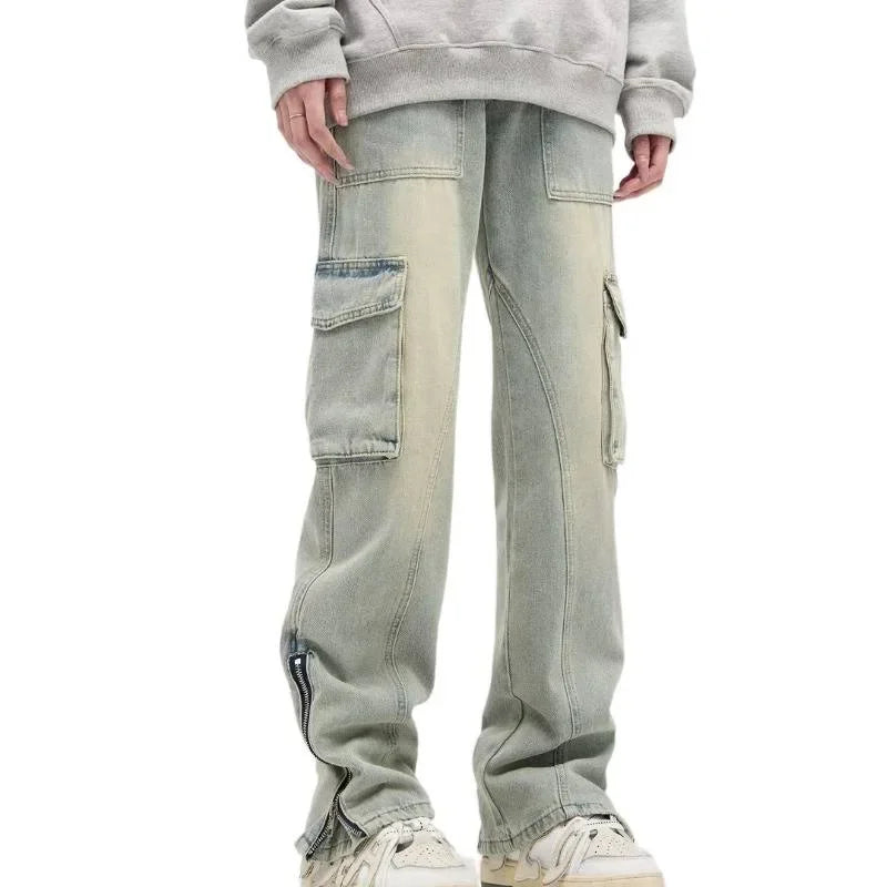 Stefan | Jeans larghi con cerniere laterali