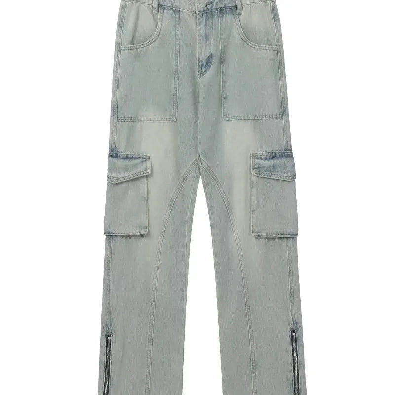 Stefan | Jeans larghi con cerniere laterali