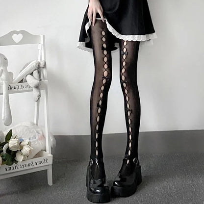 Stefanie | Collant alti fino alla coscia con dettagli a fiocco