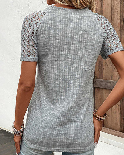Stephanie | Lichtgewicht chique kanten T-shirt