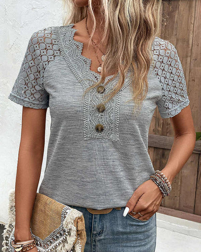 Stephanie | Maglietta leggera in pizzo chic