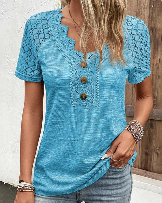Stephanie | Maglietta leggera in pizzo chic