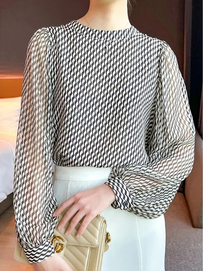 ModeStijl's Chic Design Dames Chiffon Blouse voor Een Stijlvolle Zomerlook