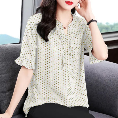 Luna Polka Dot Blouse voor Betoverende Zomerse Stijl