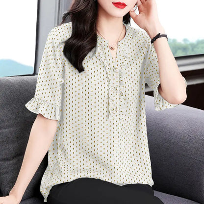Luna Polka Dot Blouse voor Betoverende Zomerse Stijl