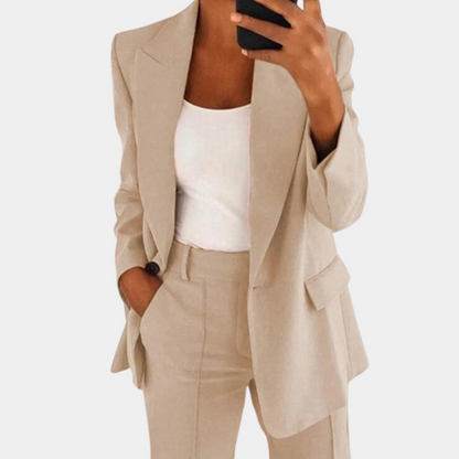 Dames Blazer Pak Tweedelig Klassiek Design