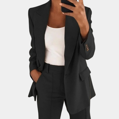 Dames Blazer Pak Tweedelig Klassiek Design