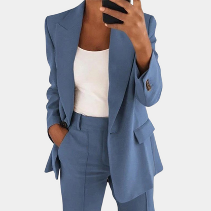 Dames Blazer Pak Tweedelig Klassiek Design
