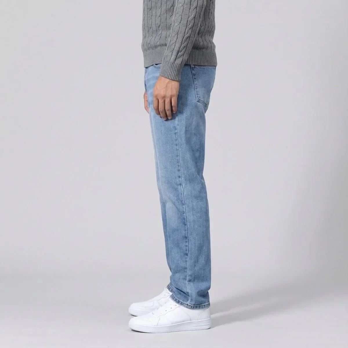 Straight jeans met lichte wassing en regular fit