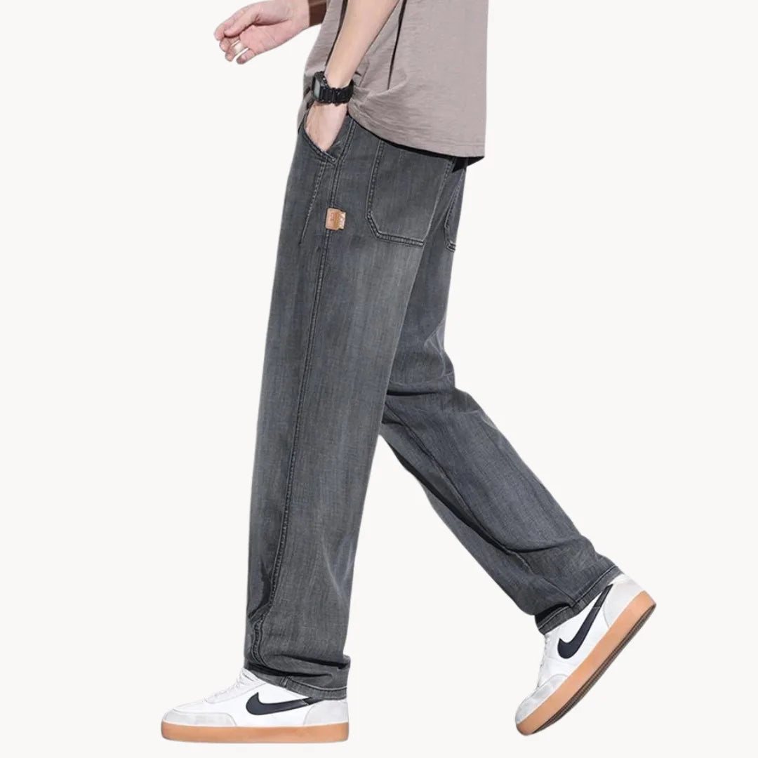 Straight leg broek met zijzakken