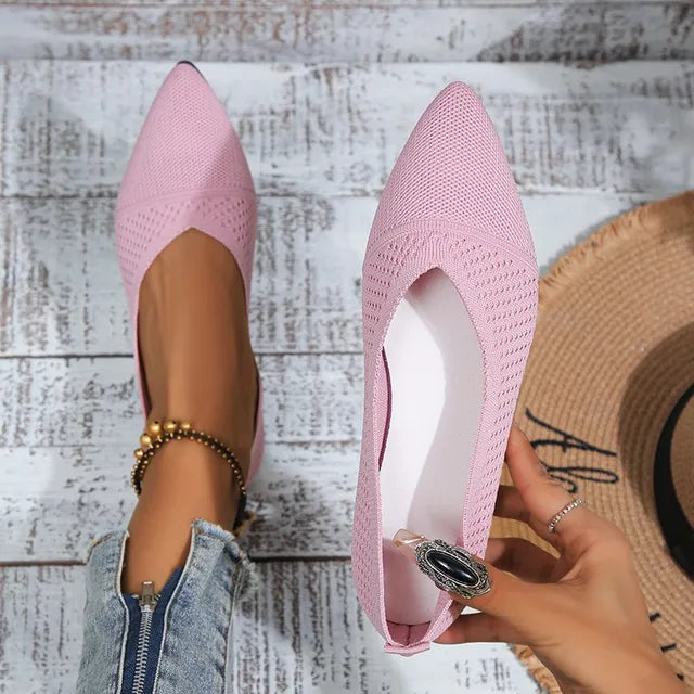 Dames Loafers van Mesh en PU met Puntige Neus