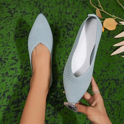 Dames Loafers van Mesh en PU met Puntige Neus