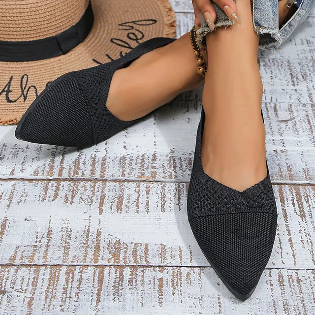 Dames Loafers van Mesh en PU met Puntige Neus - Mode Vibes