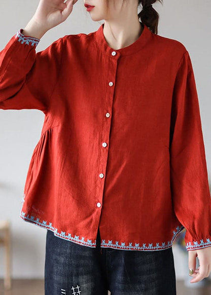 Dames Herfst Top Geborduurd Yara