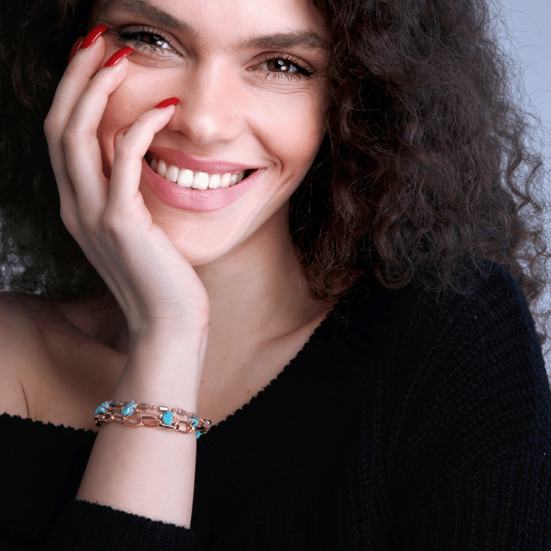 Turkoois Armband met Opaal Edelsteen Gelaagd - Mode Vibes