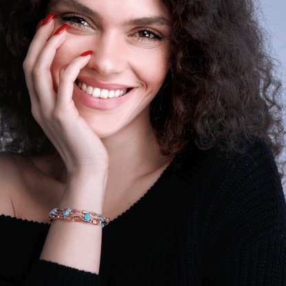 Turkoois Armband met Opaal Edelsteen Gelaagd - Mode Vibes