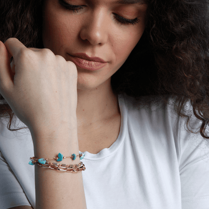 Turkoois Armband met Opaal Edelsteen Gelaagd
