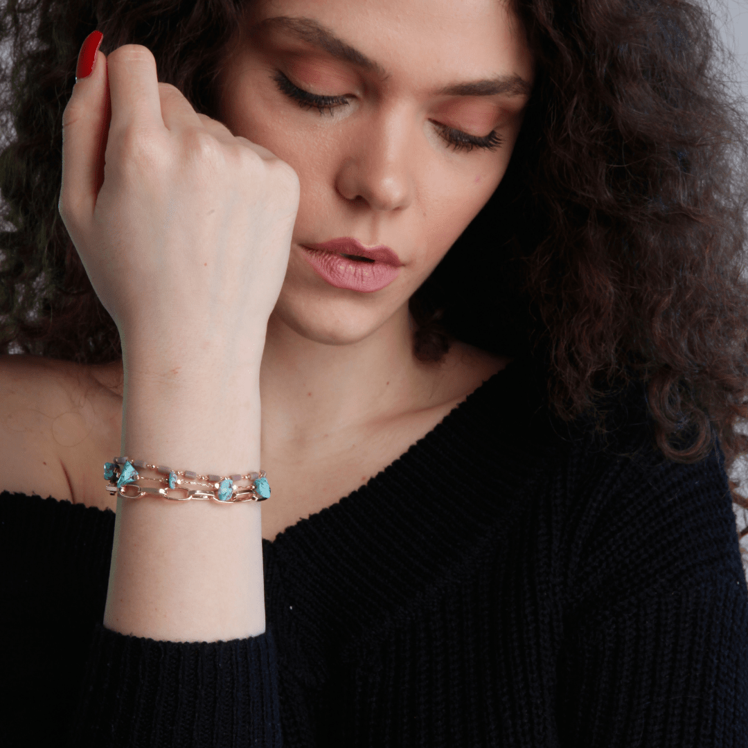 Turkoois Armband met Opaal Edelsteen Gelaagd