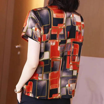 ChicThreads Zomer All-match Print Korte Mouw Blouse