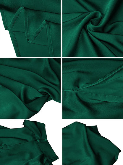 VELANORA- Elegante Satijnen Maxi Jurk