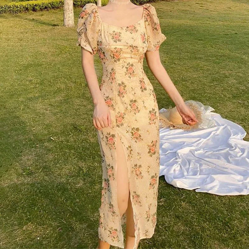 ModeDames Zomer Bloemenprint Lange Jurk: Elegante Zomerstijl